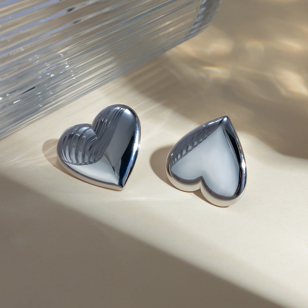 Stainless Steel Heart Stud Earrings Stainless Steel Heart Stud Earrings